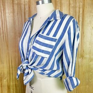 Striped Linen Button Down